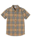 Kids Vintage Check Short Sleeve Shirt Beige - BURBERRY - BALAAN 3