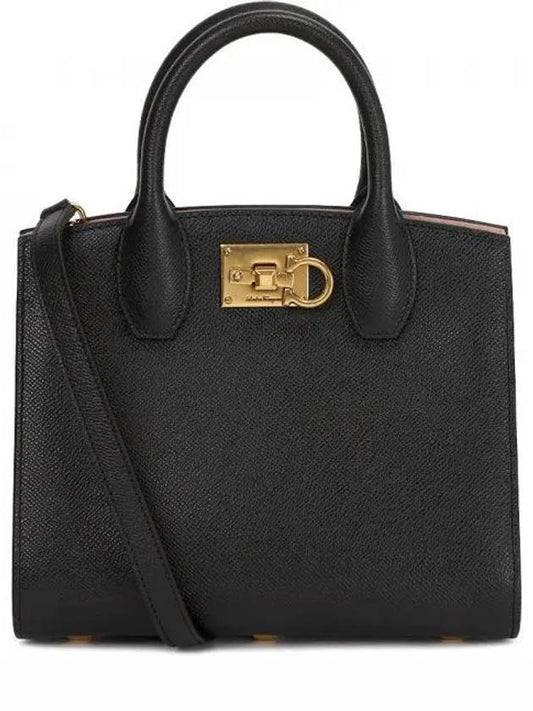 Gancini Studio Box Tote Bag Black Bonbon - SALVATORE FERRAGAMO - BALAAN 2