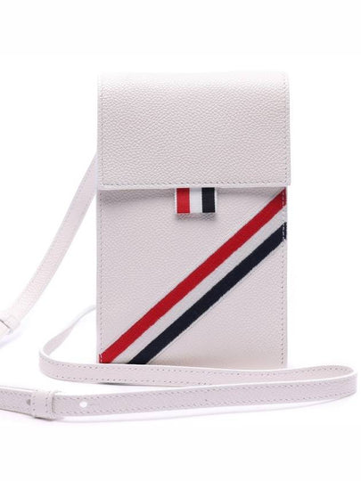 3-Line Strap Phone Cross Bag White - THOM BROWNE - BALAAN 2