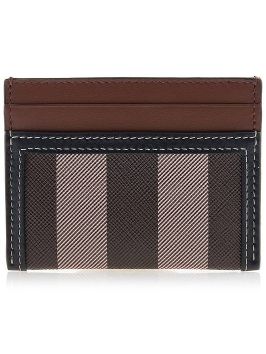 Check Two-Tone Leather Card Wallet Dark Birch Brown - BURBERRY - BALAAN 2