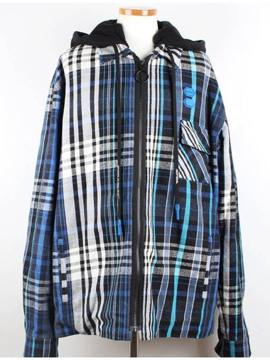 Blue Check Hooded Jacket XL - OFF WHITE - BALAAN 1