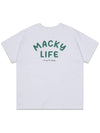 Life Patch Short Sleeve T-Shirt White Green MCSS24HT7GR - MACKY - BALAAN 3