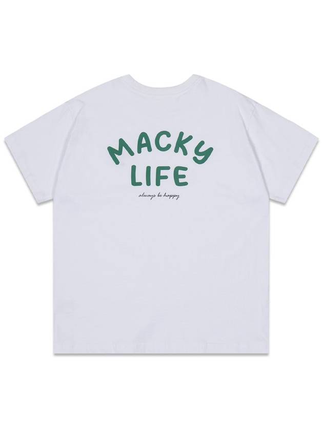 Life Patch Short Sleeve T-Shirt White Green MCSS24HT7GR - MACKY - BALAAN 3