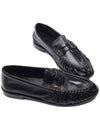 Le Signature Cassandre Logo Plaque Lamb Skin Loafer Black - SAINT LAURENT - BALAAN 6