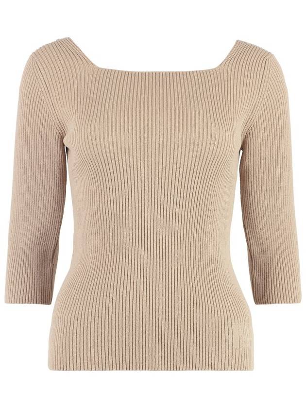 Fendi Ribbed Knit Top - FENDI - BALAAN 1