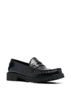 Monogram Leather Loafers Black - SAINT LAURENT - BALAAN 3