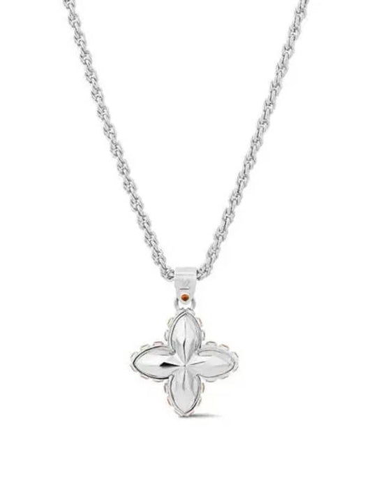 LV Flower Studs Pendant Necklace Silver - LOUIS VUITTON - BALAAN 2