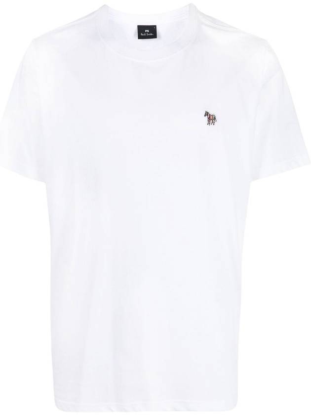 Zebra Logo Crew Neck Cotton Short Sleeve T-Shirt White - PAUL SMITH - BALAAN 2