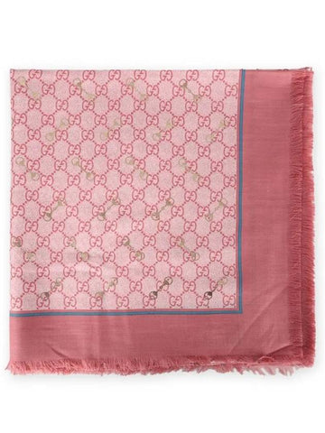 Horsebit Print Silk Scarf Pink - GUCCI - BALAAN 1