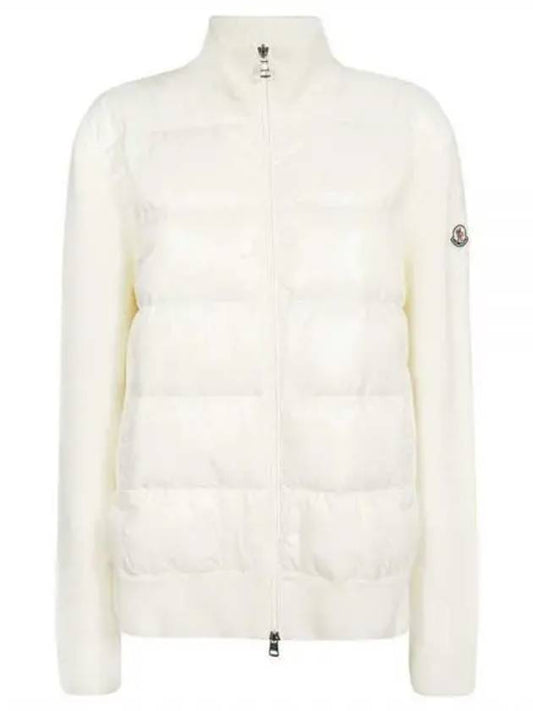 Logo Patch Padded Wool Hooded Jacket White - MONCLER - BALAAN 2