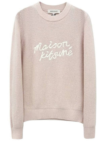 Handwriting Women's Waffle Knit LW00812 - MAISON KITSUNE - BALAAN 1