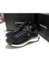 Logo Mixed Fibers Suede Low Top Sneakers Black - CHANEL - BALAAN 2