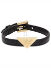 Saffiano Triangle Logo Bracelet Black - PRADA - BALAAN 2