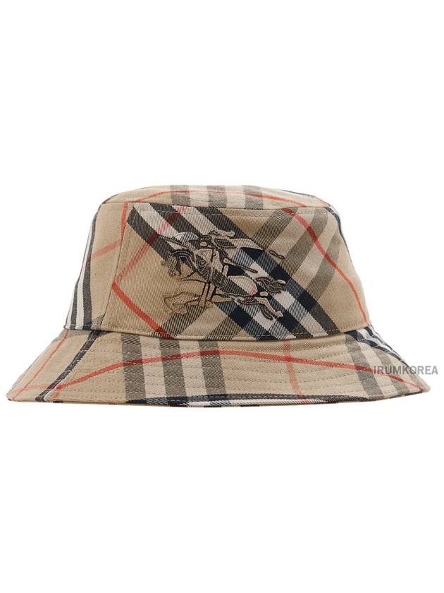 Check Cotton Blend Bucket Hat Beige - BURBERRY - BALAAN 3