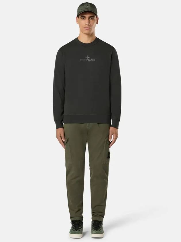 Cotton Fleece Crew Neck Sweatshirt Dark Grey - STONE ISLAND - BALAAN 2