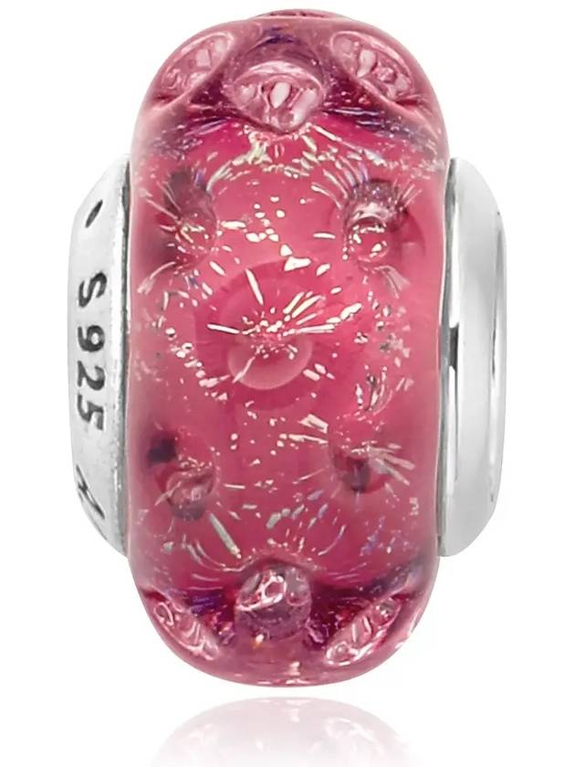 Wavy Murano Glass Charm Sterling Silver Fancy Pink - PANDORA - BALAAN 4