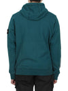 Tape For Print Brushed Cotton Fleece Hoodie Petrol Green - STONE ISLAND - BALAAN 5