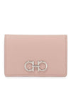 Gancini Leather Card Wallet Pink - SALVATORE FERRAGAMO - BALAAN 1