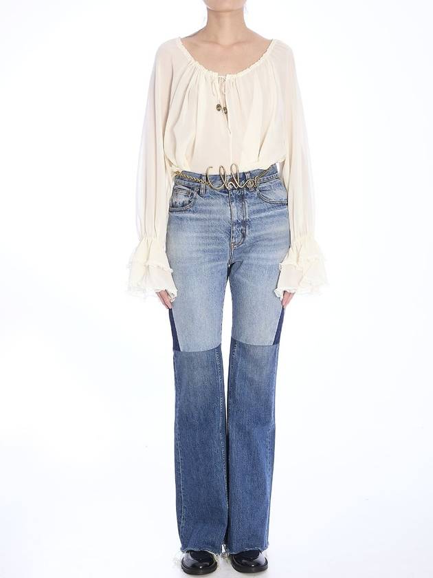 Flared patchwork jeans - CHLOE - BALAAN 4