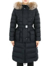 Women s KHLOE Long Down Padded Jacket Black Real Fur 1C00023 5968E 99M - MONCLER - BALAAN 2