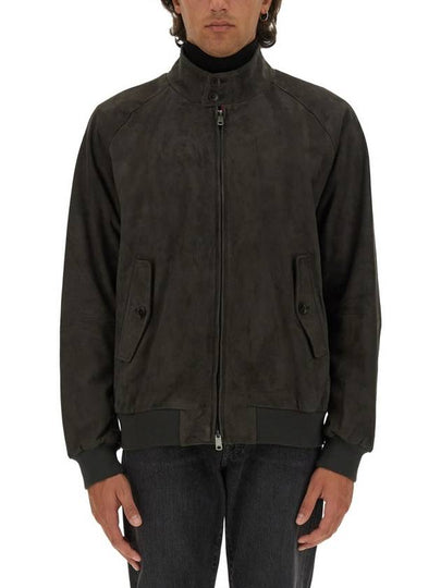 G9 Slim Fit Suede Jacket Black - BARACUTA - BALAAN 2