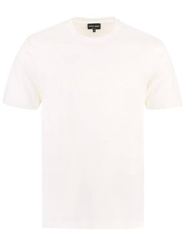 Giorgio Armani Logo Embroidery Cotton T-Shirt - GIORGIO ARMANI - BALAAN 1