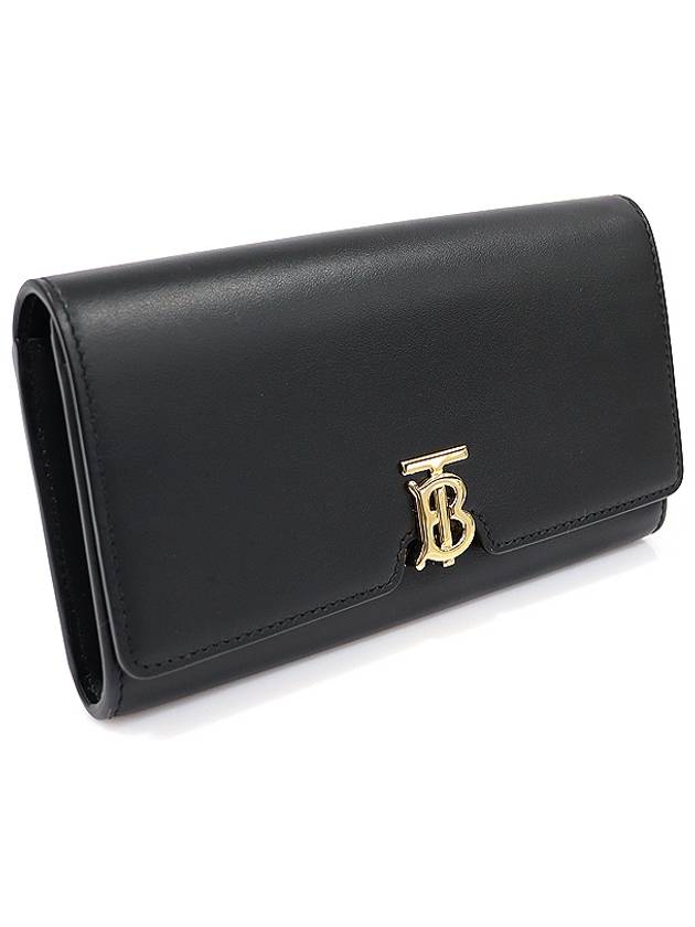 80551541 Black leather gold plated TB Continental long wallet - BURBERRY - BALAAN 3