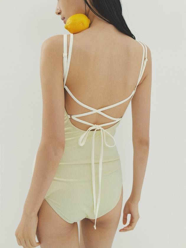 Daisy knit one piece swimsuit lemon chiffon - MADIN - BALAAN 2