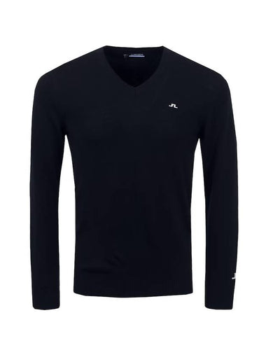 Lehman Tour Merino V-Neck Long Sleeve T-Shirt Navy - J.LINDEBERG - BALAAN 1