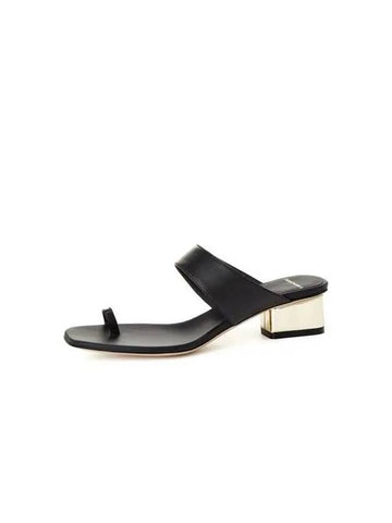 Women s Brass Block Heel Sandals Black 270429 - EMPORIO ARMANI - BALAAN 1