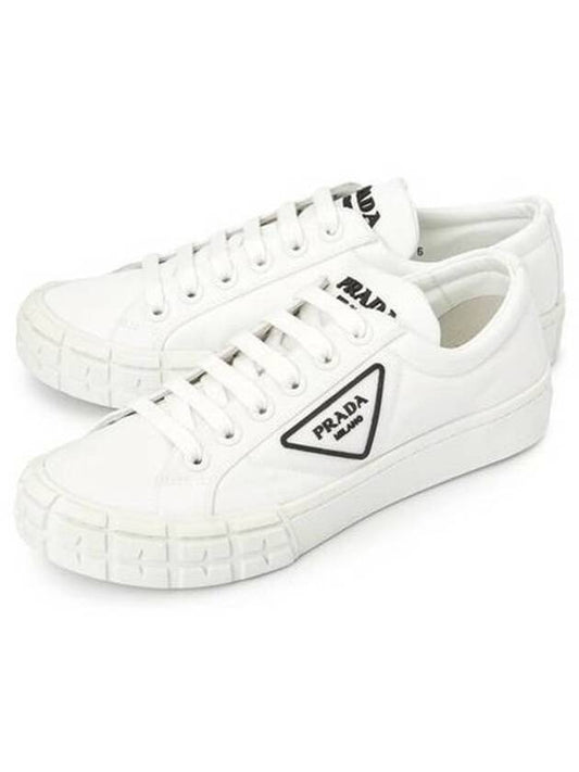 Triangle Logo Cassetta Wheel Low Top Sneakers White - PRADA - BALAAN 2