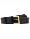 Triangular Logo Plaque City Leather Belt Black - PRADA - BALAAN 2