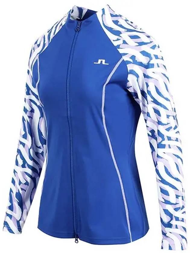 June Print Zebra Mid Layer Zip-Up Jacket Blue - J.LINDEBERG - BALAAN 3