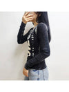 M Arita Logo Print Knit Top Black - DIESEL - BALAAN 4