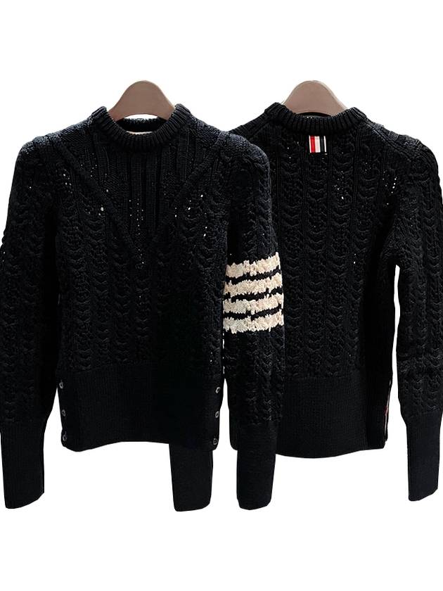 diagonal pullover knit top navy - THOM BROWNE - BALAAN 2