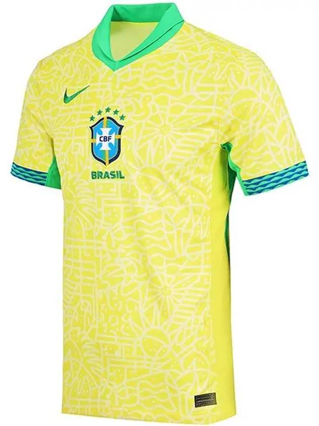 Brazil 2024 Stadium Home Jersey Replica Short Sleeve T-Shirt Yellow - NIKE - BALAAN 3