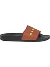 Logo Jacquard Rubber Slippers Brown - MARNI - BALAAN 1