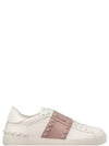 Rockstud Untitled Leather Low Top Sneakers White Pink - VALENTINO - BALAAN 2