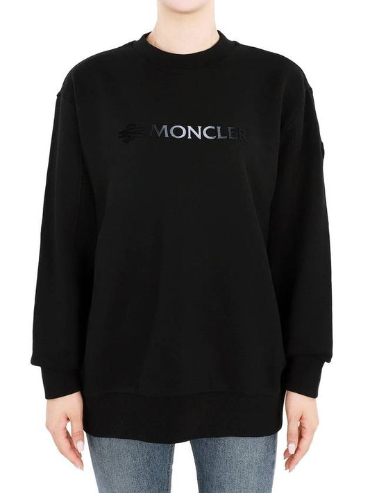Moncler Women s Arm Logo Patch Lettering Sweatshirt Black 8G00011 809KR 999 - MONCLER - BALAAN 1