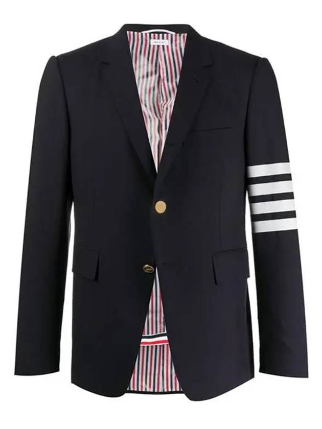 4-Bar Plain Weave High Armhole Sport Jacket Navy - THOM BROWNE - BALAAN 2