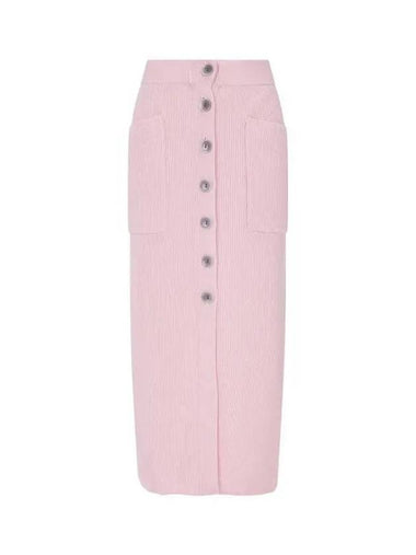 Women s Cashmere Wool Button Up Skirt Pink 270069 - EMPORIO ARMANI - BALAAN 1