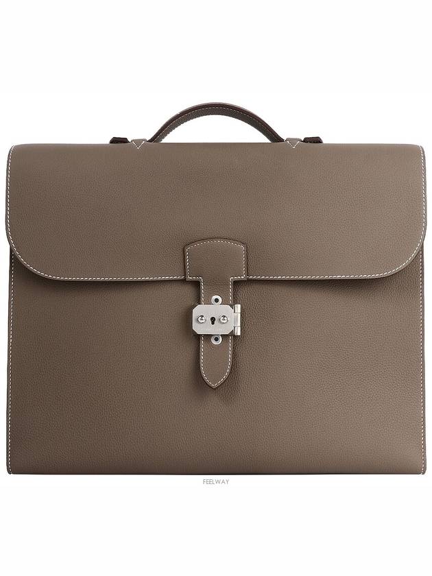 Sac D peche Light 1 37 Briefcase Etoffe Silver B 72899 - HERMES - BALAAN 2