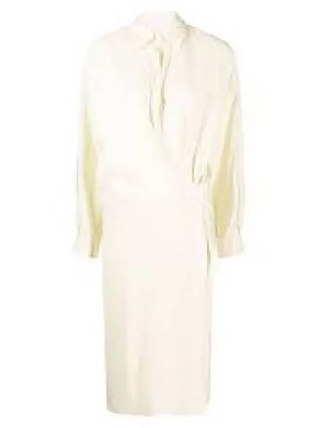 Straight Collar Twisted Dry Silk Midi Dress Ivory - LEMAIRE - BALAAN 2