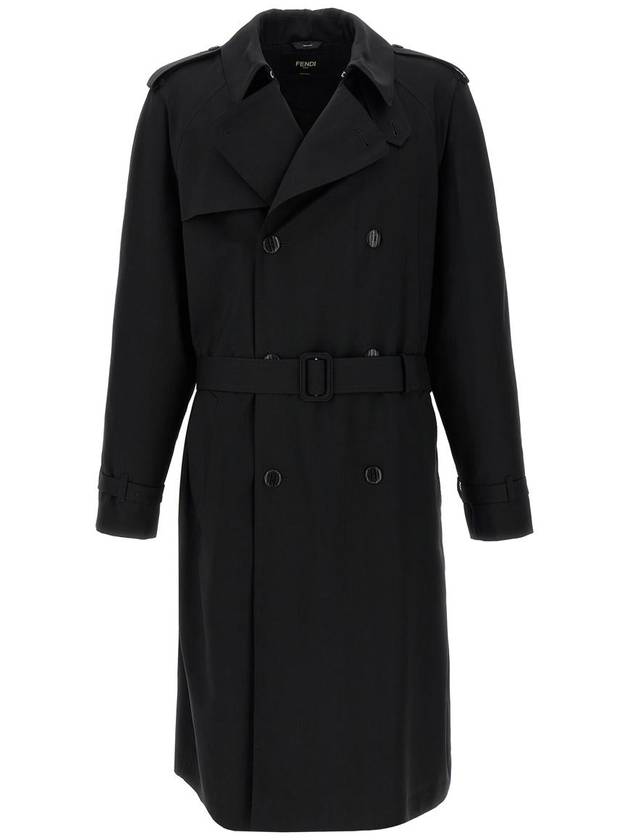 Fendi Wool Trench Coat - FENDI - BALAAN 1