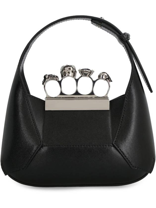 Jewel 4 Ring Mini Hobo Shoulder Bag Black - ALEXANDER MCQUEEN - BALAAN 5