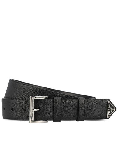 Saffiano Leather Belt Black - PRADA - BALAAN 2