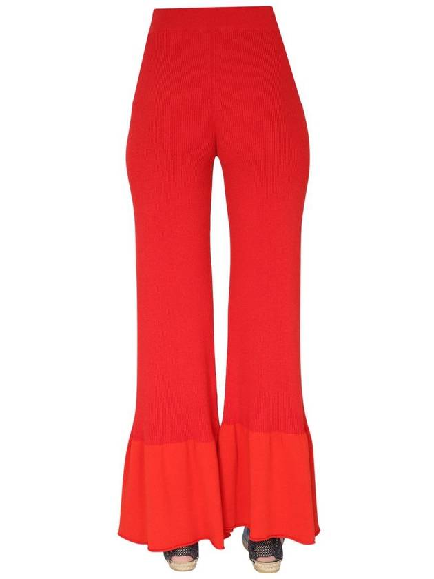 Women's Knit Flare Wide Pants Red - STELLA MCCARTNEY - BALAAN 5