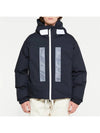 Marina Rubber Wax Poplin Hooded Down Jacket Navy - STONE ISLAND - BALAAN 8