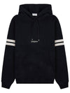 Embroidered Logo Hoodie Black - SAINT LAURENT - BALAAN 2