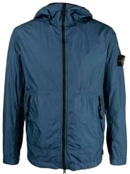 Men's Wappen Patch Nylon Hooded Jacket Blue - STONE ISLAND - BALAAN 2